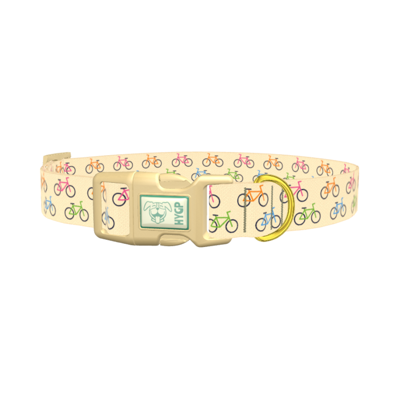 Colorful Bicycle Dog Collar - plastic gold
