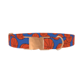Blue Basketball Pattern Dog Collar - metal rose gold