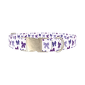 Purple Bow Dog Collar - metal silver