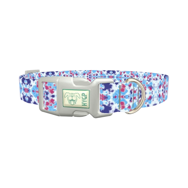 Color Splash Tie-Dye Dog Collar - plastic silver