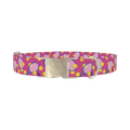 Pink Tennis Dog Collar - metal silver