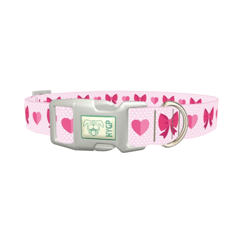 Valentine Ribbon Dog Collar - plastic silver