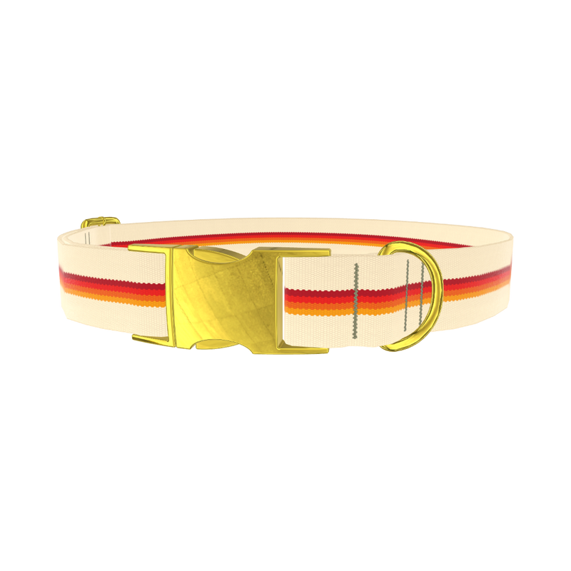 Retro Geometric Dog Collar - metal rose gold
