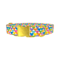 Colorful Heart Dog Collar - metal gold