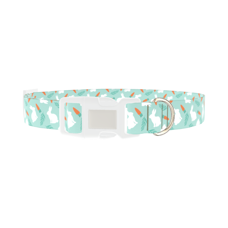 Carrot Bunny Dog Collar - plastic silver