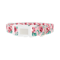 Pink Peony Dog Collar - plastic silver