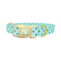 Mint Heart Pattern Dog Collar - plastic gold