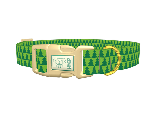 Green Christmas Tree Pattern Dog Collar