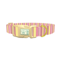 Geometric Checkered Dog Collar - plastic gold