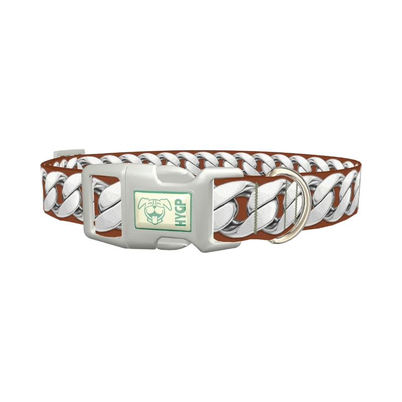 Silver Link Dog Collar - plastic silver