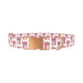 Pink Teddy Floral Dog Collar - metal rose gold
