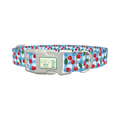 Gingham Cherry Dog Collar - plastic silver