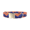 Abstract Mountain Dog Collar - metal silver