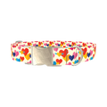 Winged Geometric Heart Dog Collar - metal silver