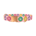 Colorful Donut Pattern Dog Collar - metal rose gold