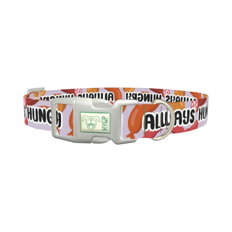 Meat Lover Dog Collar - plastic silver