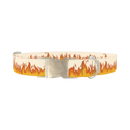 Fire Flame Dog Collar - metal silver