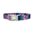 Geometric Star Stripe Dog Collar - plastic silver