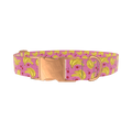 Banana Cherry Dog Collar - metal rose gold