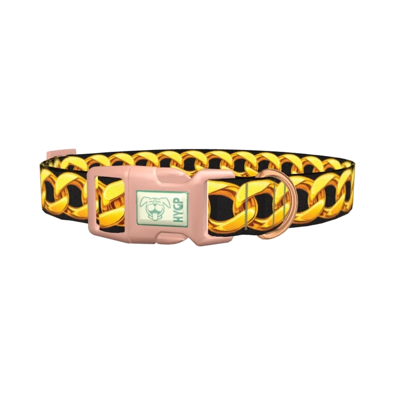 Gold Chain Link Dog Collar - plastic rose gold