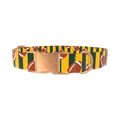 Green Stripe Football Dog Collar - metal rose gold