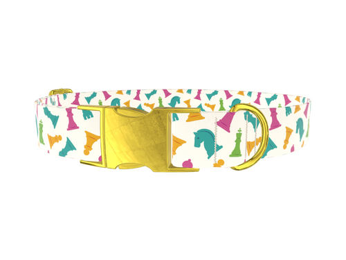 Colorful Chess Dog Collar