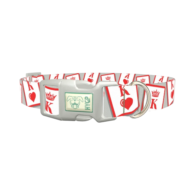 Playing Card Dog Collar - plastic silver