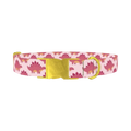 Pink Dinosaur Dog Collar - metal gold