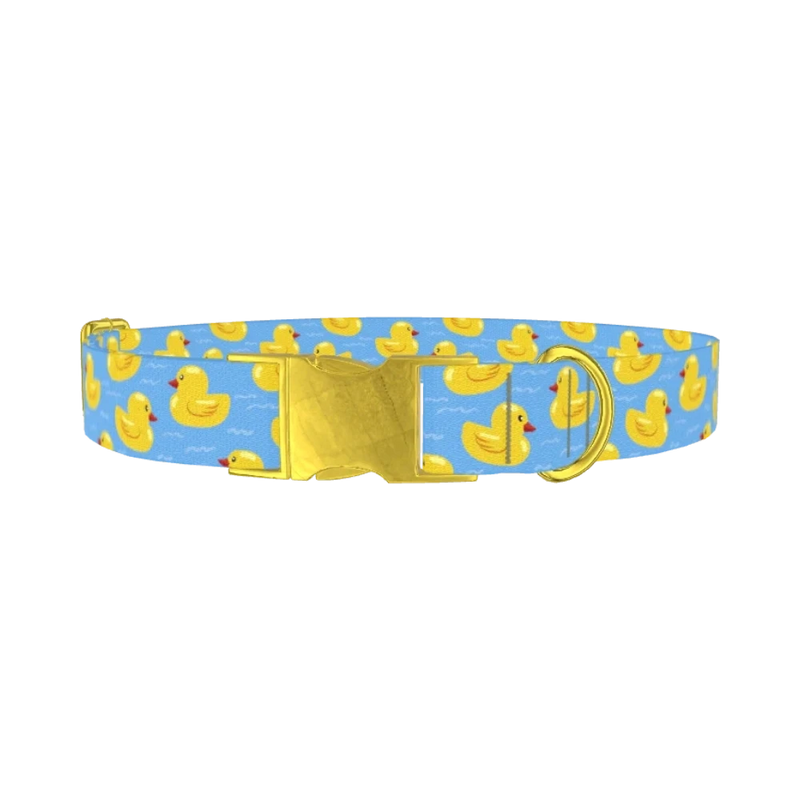 Yellow Duck Dog Collar - metal gold
