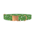 Leaf Pattern Dog Collar - metal rose gold