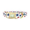 Red Blue Star Pattern Dog Collar - plastic gold