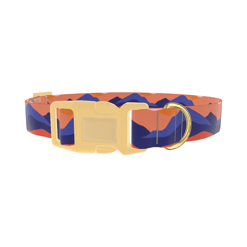 Abstract Mountain Dog Collar - plastic gold