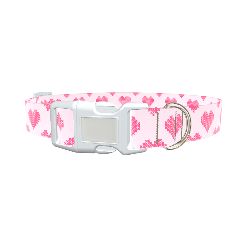 Geometric Heart Dog Collar - plastic rose gold