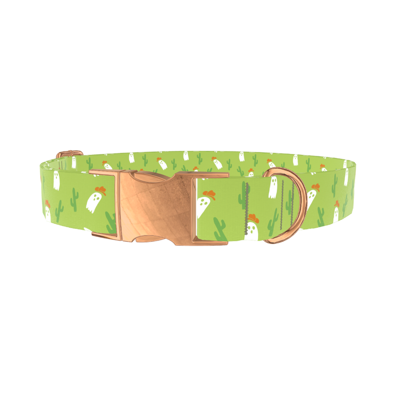 Western Ghost Dog Collar - metal rose gold