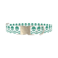 Skull and Crossbones Dog Collar - metal silver