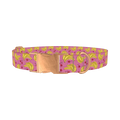 Banana Cherry Dog Collar - metal rose gold