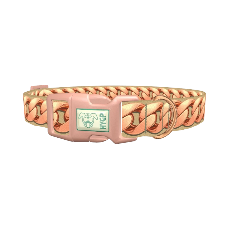 Rose Gold Chain Dog Collar - plastic rose gold