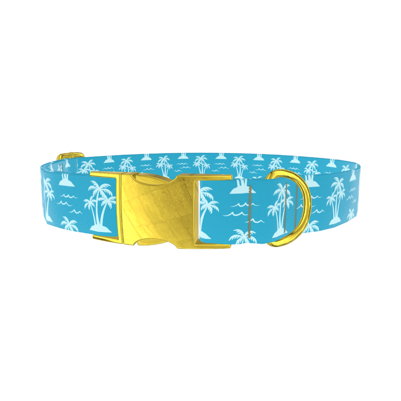 Tropical Island Dog Collar - metal rose gold