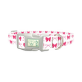 Pink Ribbon Dog Collar - plastic silver