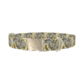 Yellow Grey Camo Dog Collar - metal silver