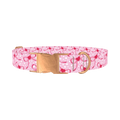 Pink Ribbon Heart 8870522388695 Dog Collar - metal rose gold