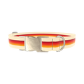 Retro Hexagon Stripe Dog Collar - metal gold