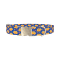 Dinosaur Print Dog Collar - metal silver