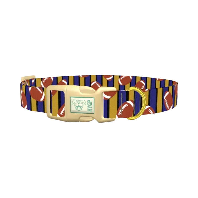 Red Football Trophy Dog Collar - plastic gold