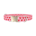 Polka Dot Heart Dog Collar - metal silver