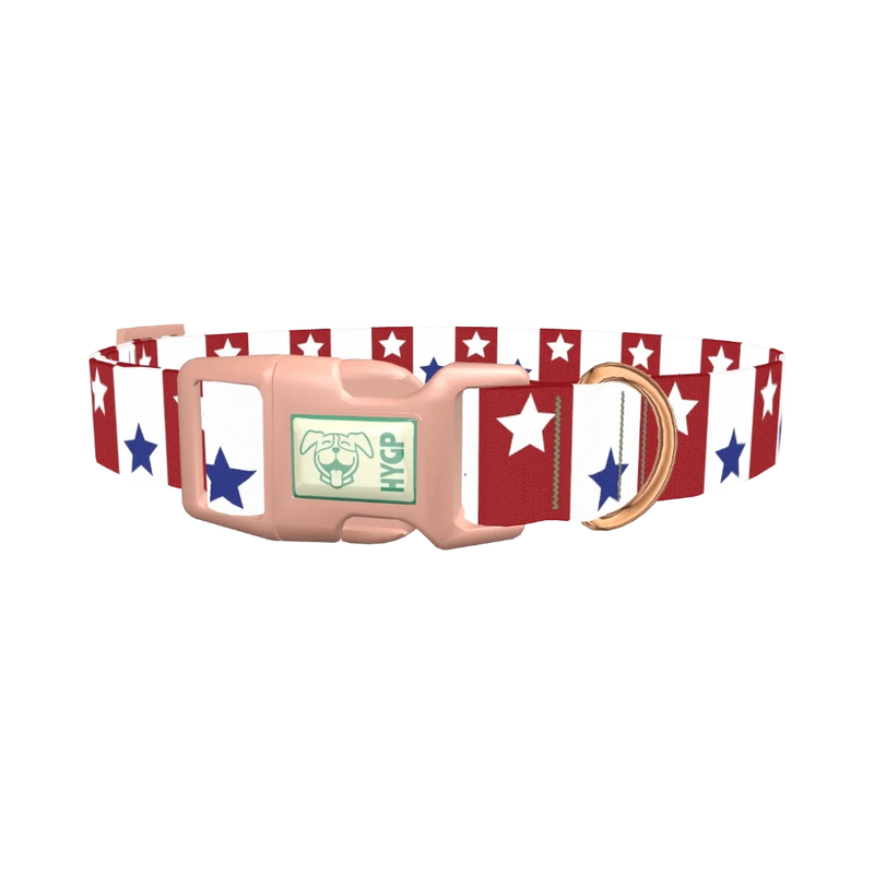 Bicolor Star Dog Collar - plastic rose gold