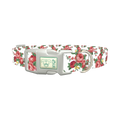 Pink Rose Garden Dog Collar - plastic silver