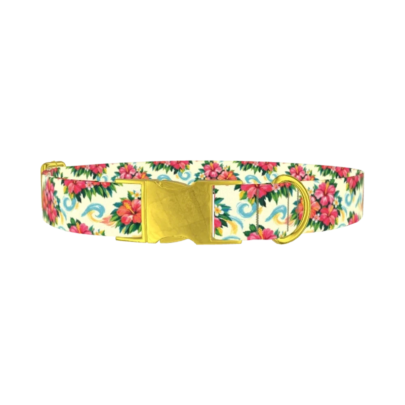 Tribal Stripes Dog Collar - metal gold