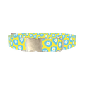 Blue Daisy Easter Egg Dog Collar - metal silver