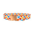 Colorful Geometric Heart Dog Collar - metal rose gold